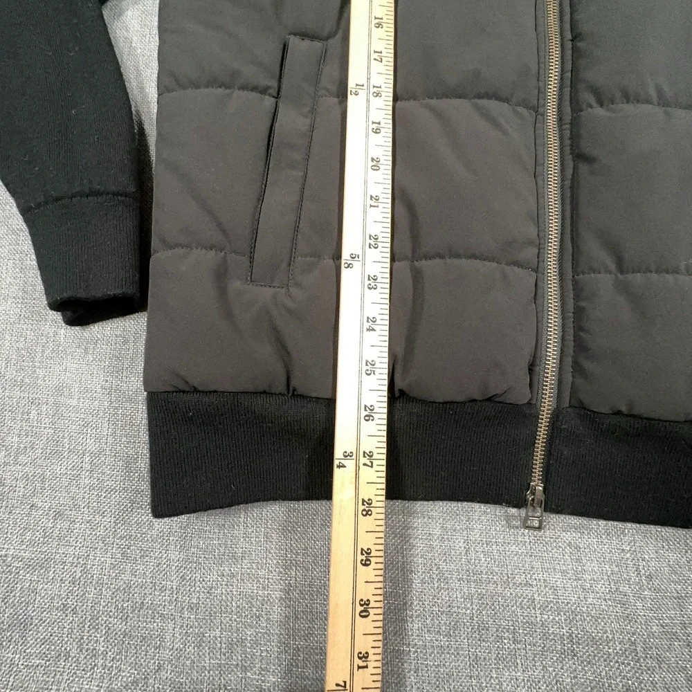 State & Liberty Hybrid Knit Zip Jacket Mens L Black Merino Wool Stretch Athletic